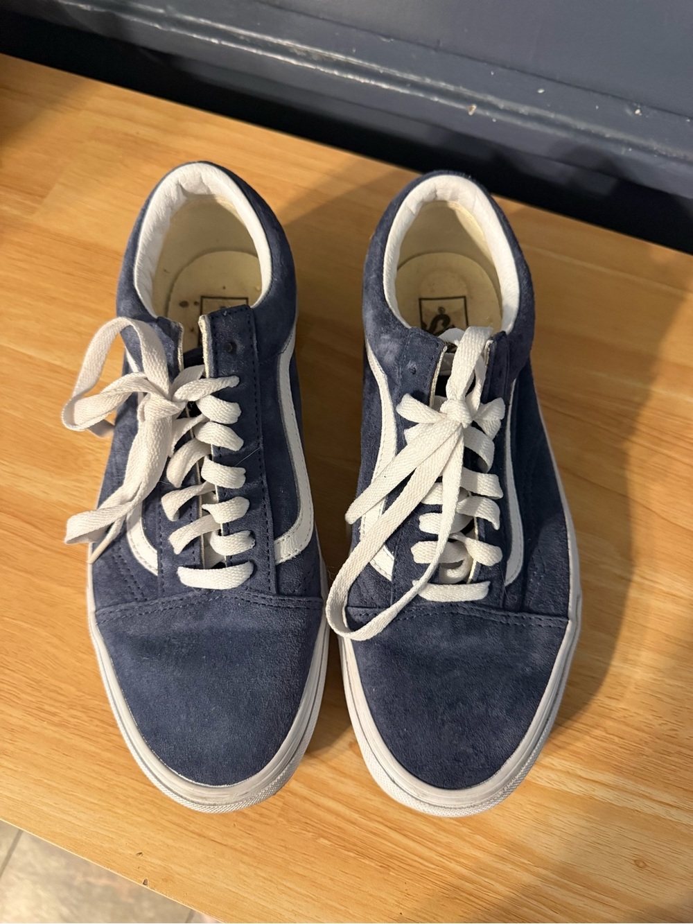 Navy Suede Low-Top Vans